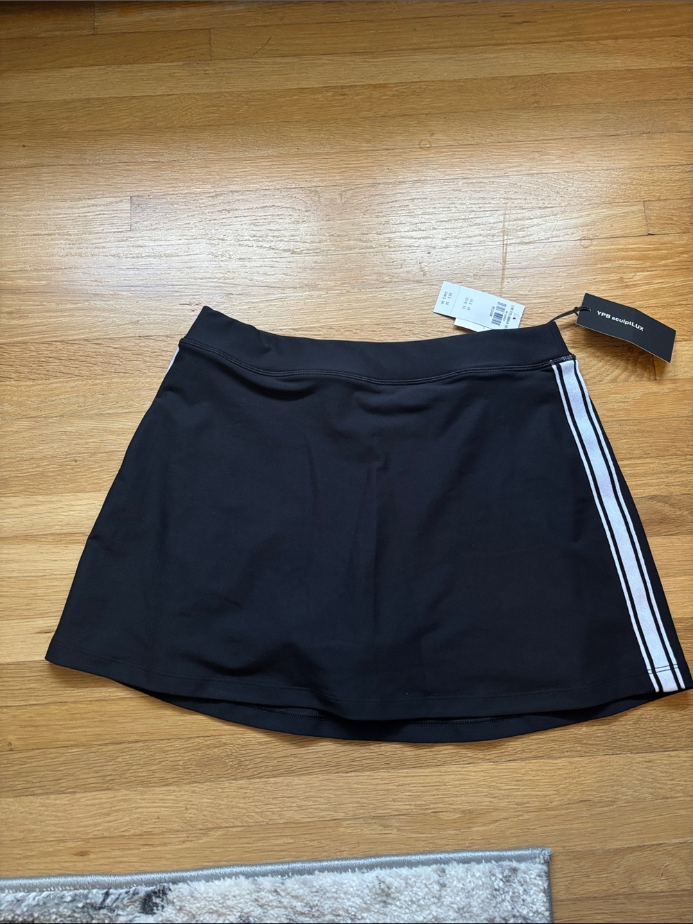 Abercrombie & Fitch Black Mini Skirt with White Side Stripes